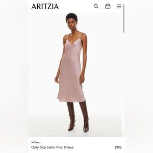 Aritzia Wilfred Only Slip Satin Midi Dress. Size Large. Great condition.